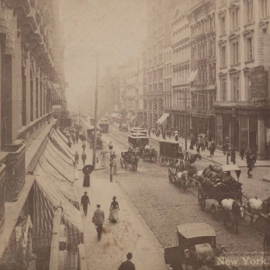 Up Broadway From Metropolitan Hotel, New York City, 1860S