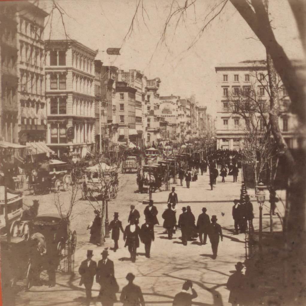 Broadway, Looking North From New Post Office, 1860