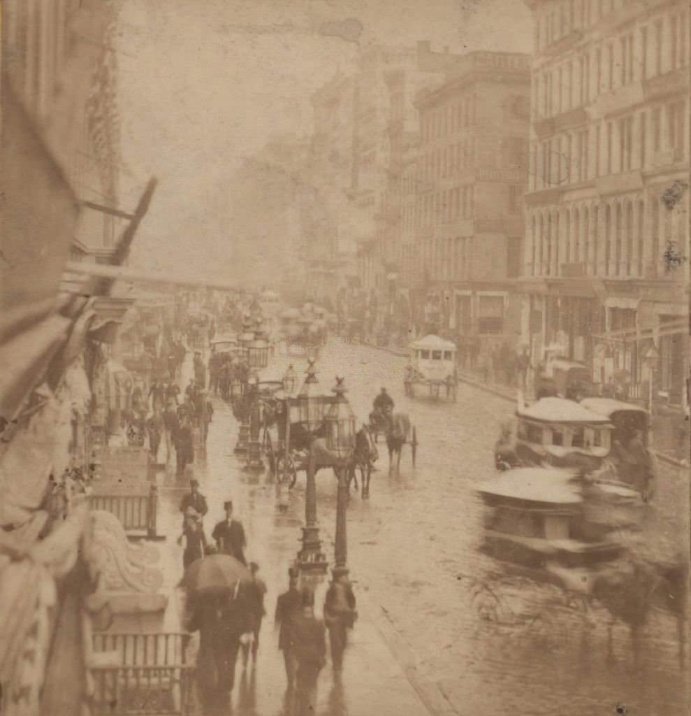 Broadway On A Rainy Day, 1860