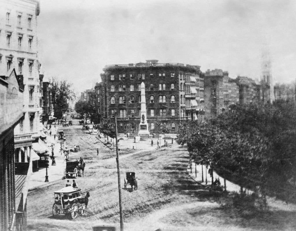 Broadway And Fifth Avenue From St Germain'S Looking North, 1860.