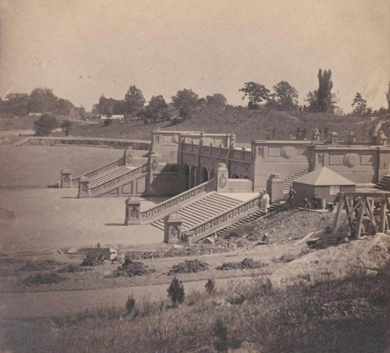 Bethesda Terrace Staircase Construction, 1862