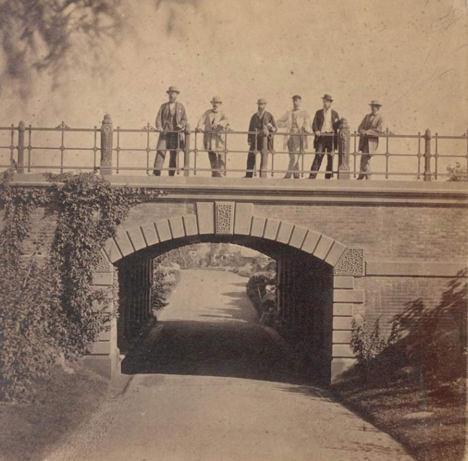Men Standing On Willowdell Arch, 1862