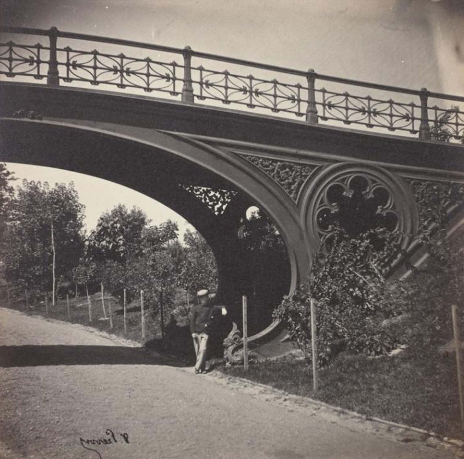 Man Standing Under Central Park Bridge, 1862