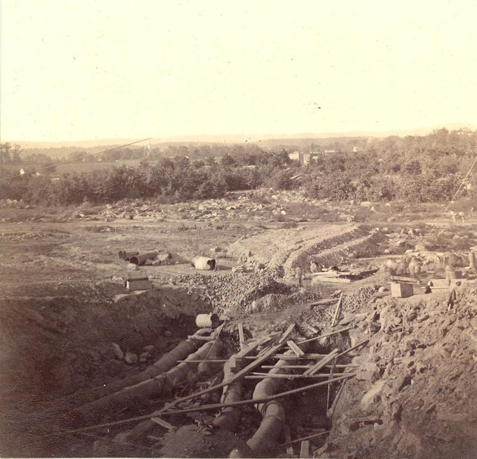 Pipes In Connection With The New Reservoir, 1862
