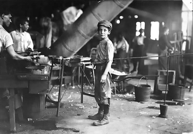 A Boy In A Glass Factory, 1890.