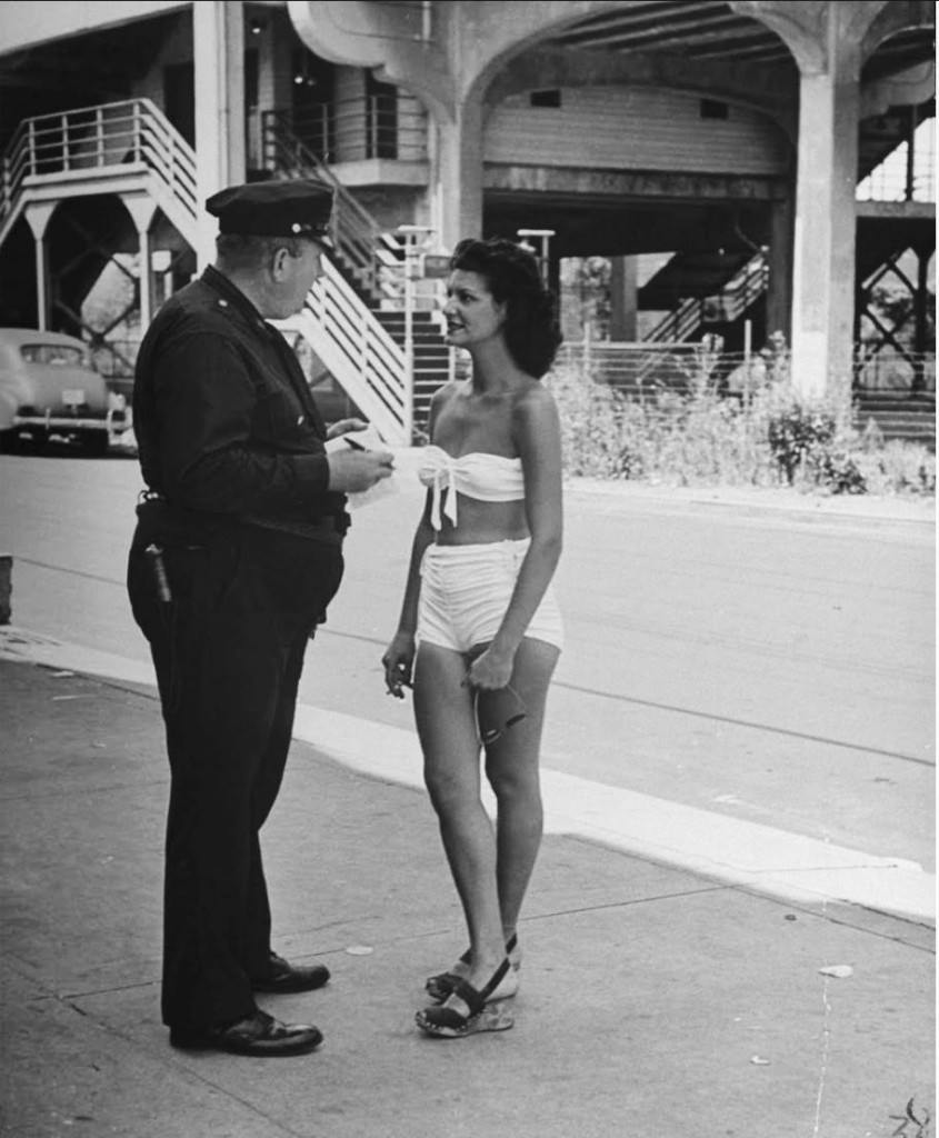 People Being Ticketed For Wearing Bathing Suits And Shorts At Rockaway Beach, 1946