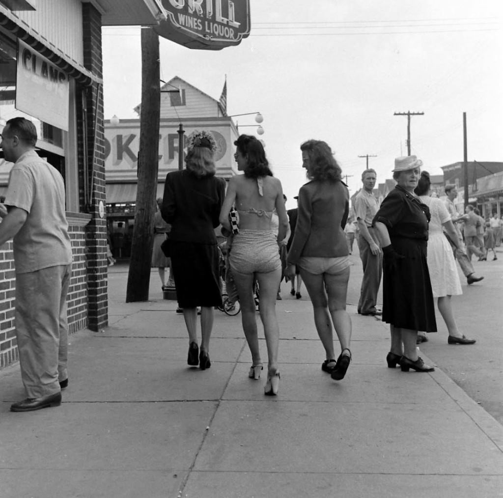 People Being Ticketed For Wearing Bathing Suits And Shorts At Rockaway Beach, 1946