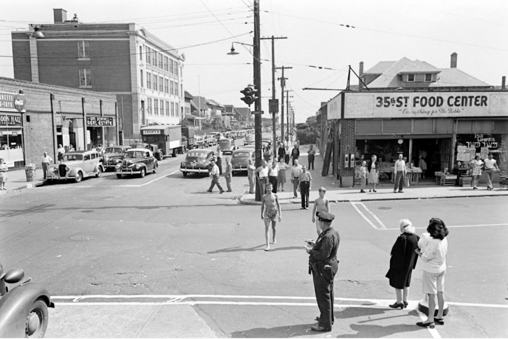 People Being Ticketed For Wearing Bathing Suits And Shorts At Rockaway Beach, 1946