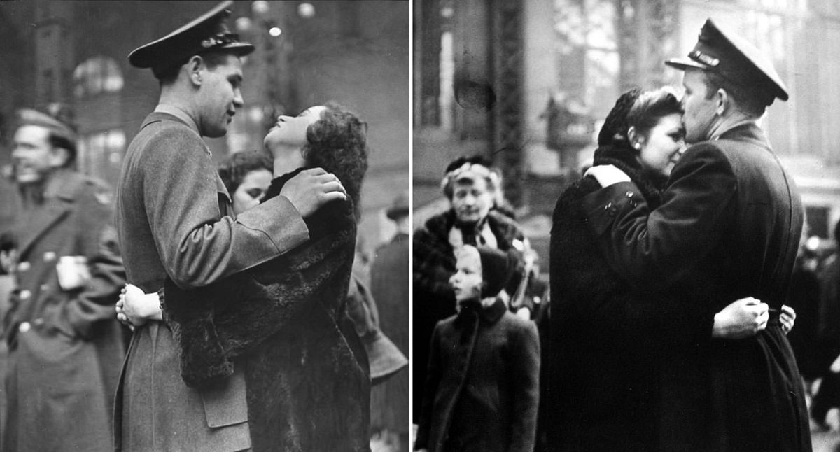 Departing Troops Saying Goodbye to their Loved Ones at New York City's ...