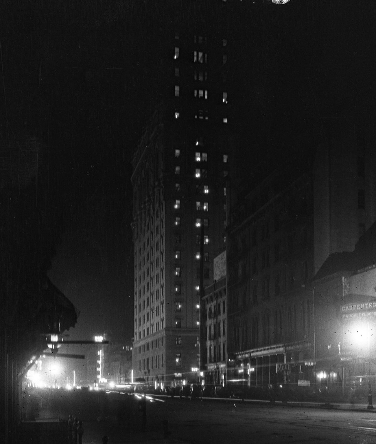 New York Times Building, Broadway And 42Nd Street, Night View, New York, New York, 1906.