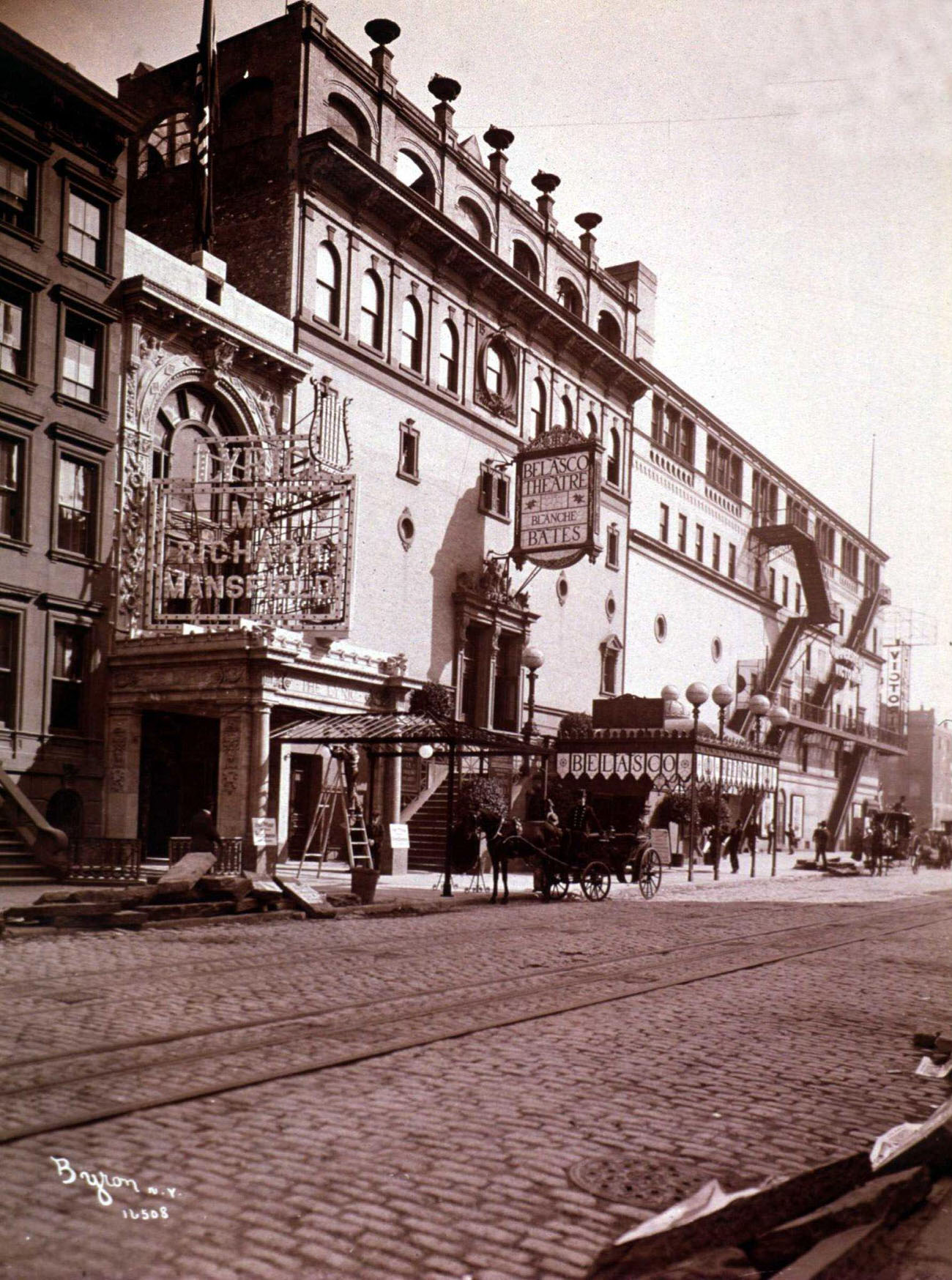 The Exterior Of The Belasco Theater At West 42Nd Street Near Broadway In Times Square, New York City Is Seen As It Appeared In 1904.