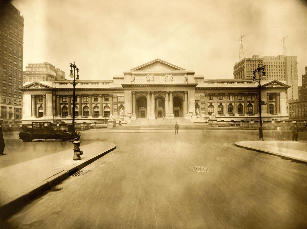 Front View Of The New York Public Library, 42Nd Street And Fifth Avenue, 1900