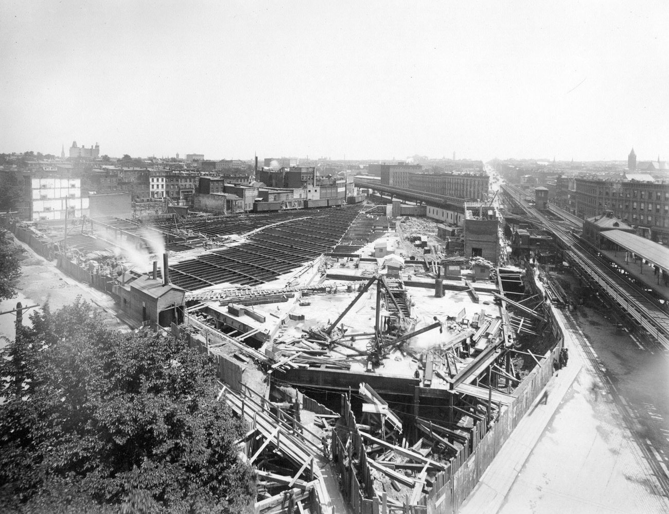 Flatbush Avenue Lirr (Long Island Railroad) Station Under Construction, Brooklyn, 1895