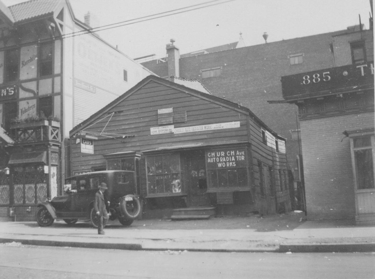 Old Store Painted Green, Shingled, South Side Of Church Avenue, East Of Flatbush Avenue, 1923