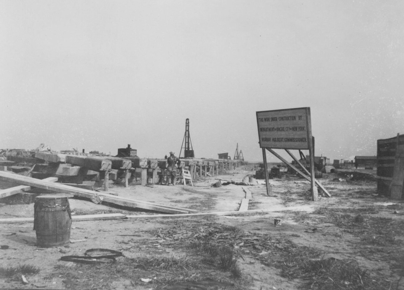 Constructing The First Pier At The Foot Of Flatbush Avenue, 1922