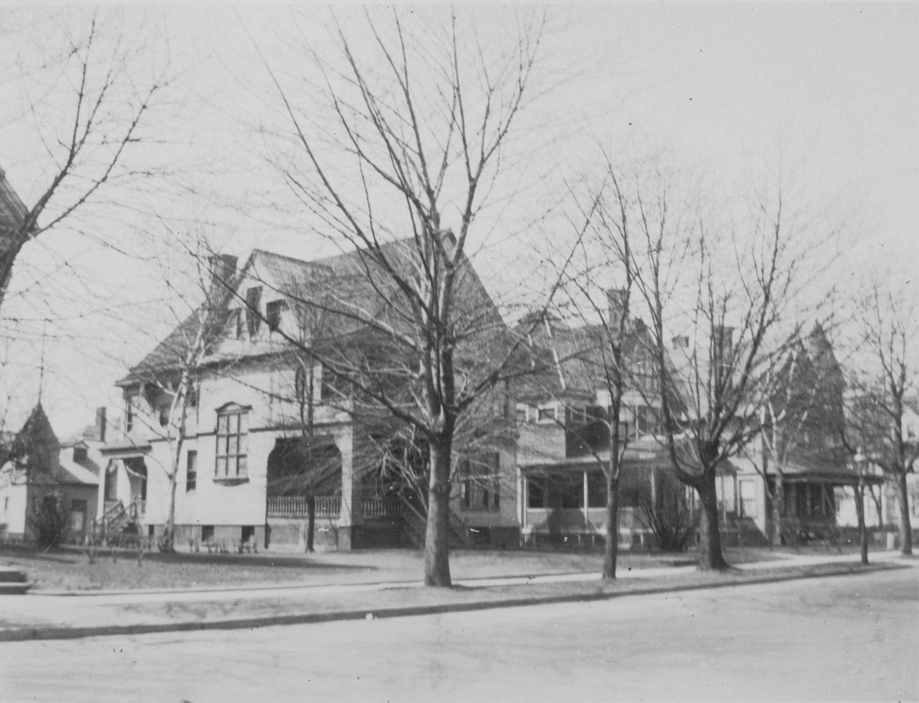 Grey Shingled House (Foreground) At 1916 Albrmarle Road, Near The Southwest Corner Of Ocean Avenue, 1923