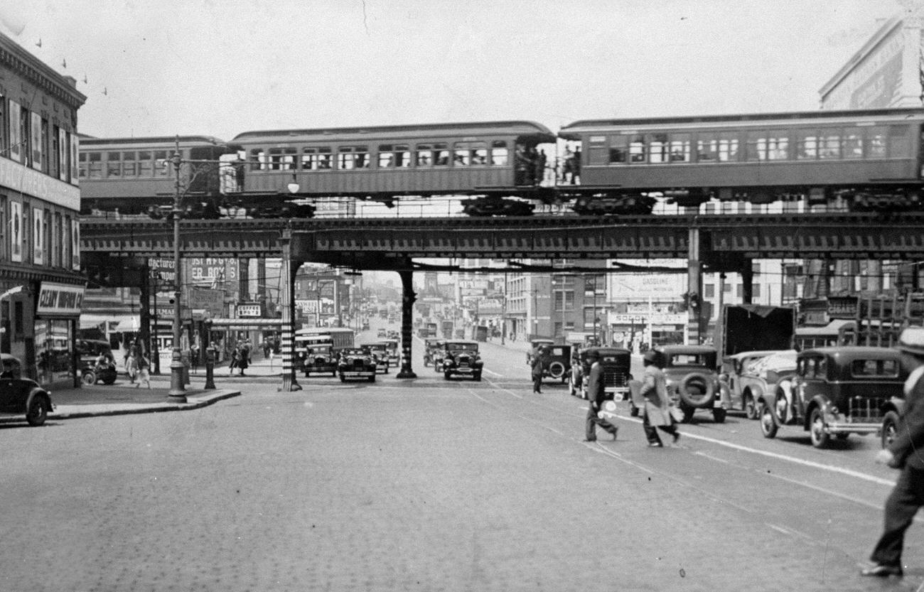 The Elevated Train (El) At Myrtle Avenue And Flatbush Avenue