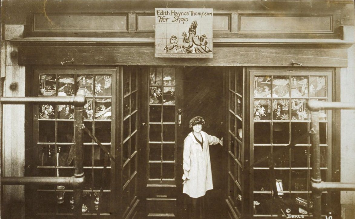 Edith Hayes Thompson Standing In The Doorway Of Her Shop, 1920