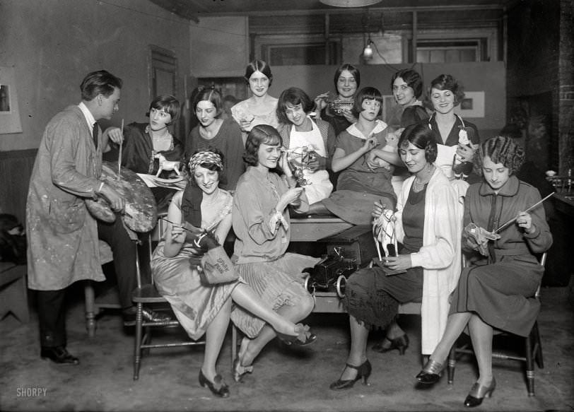 Greenwich Village Follies Girls Mending Toys, 1924
