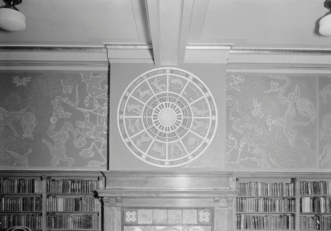 Queensboro Central Library, Jamaica, Queens. Murals in small library (children's).