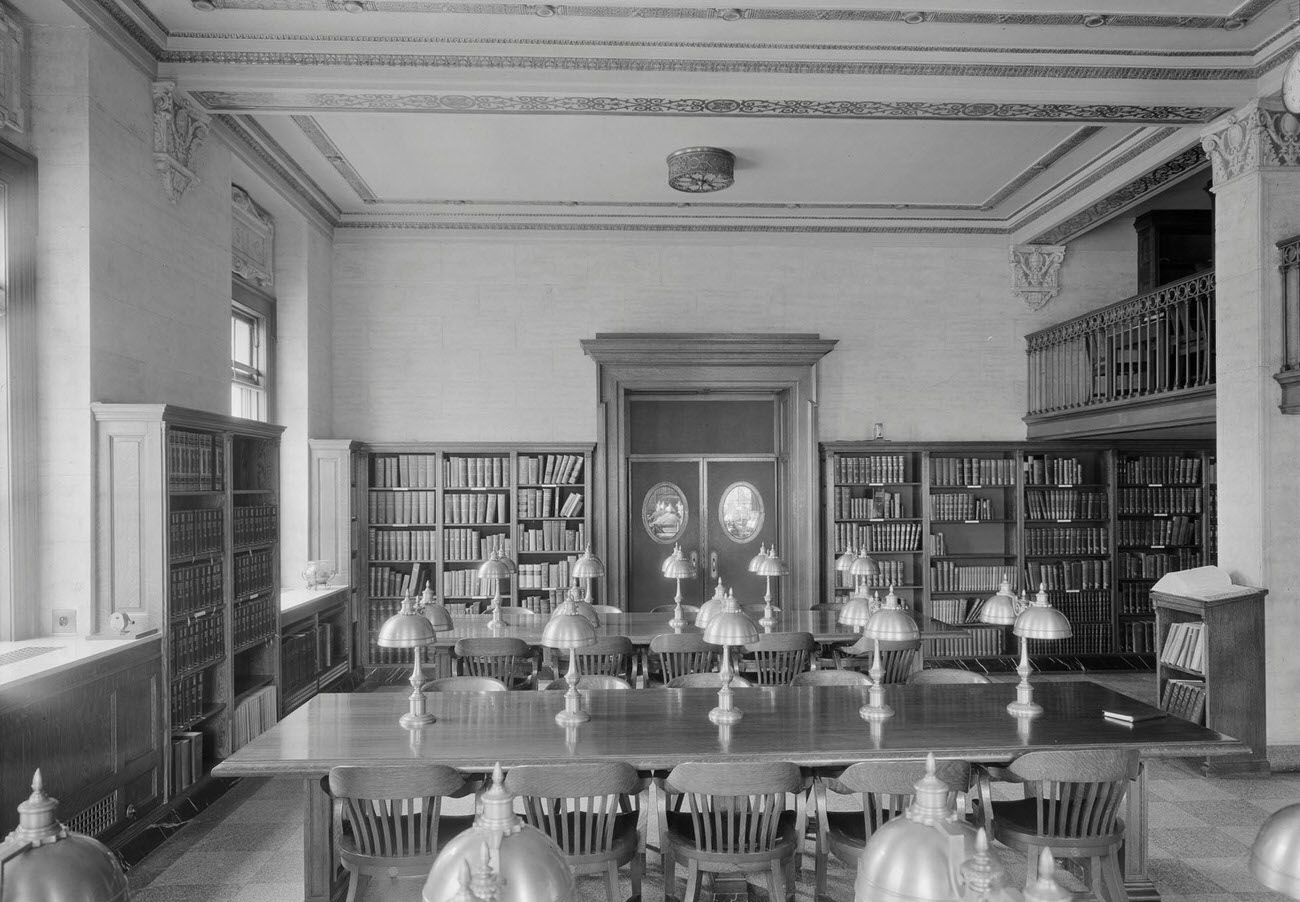 Reference reading room, to south.