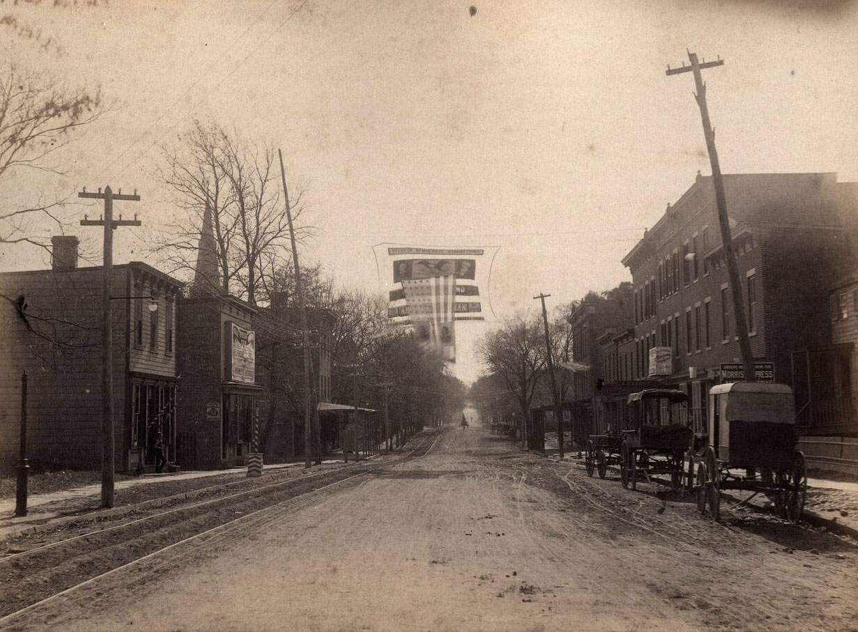 An Unpaved Street Lined By Buidlings In Staten Island, 1890