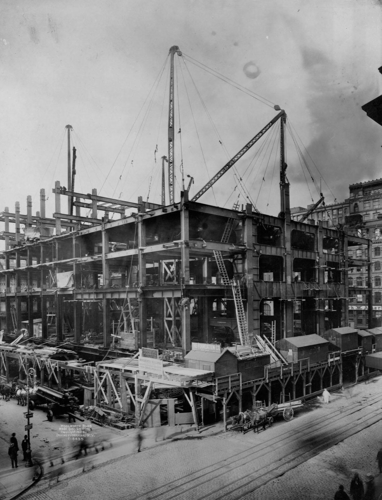 A View Of The Woolworth Building Under Construction.