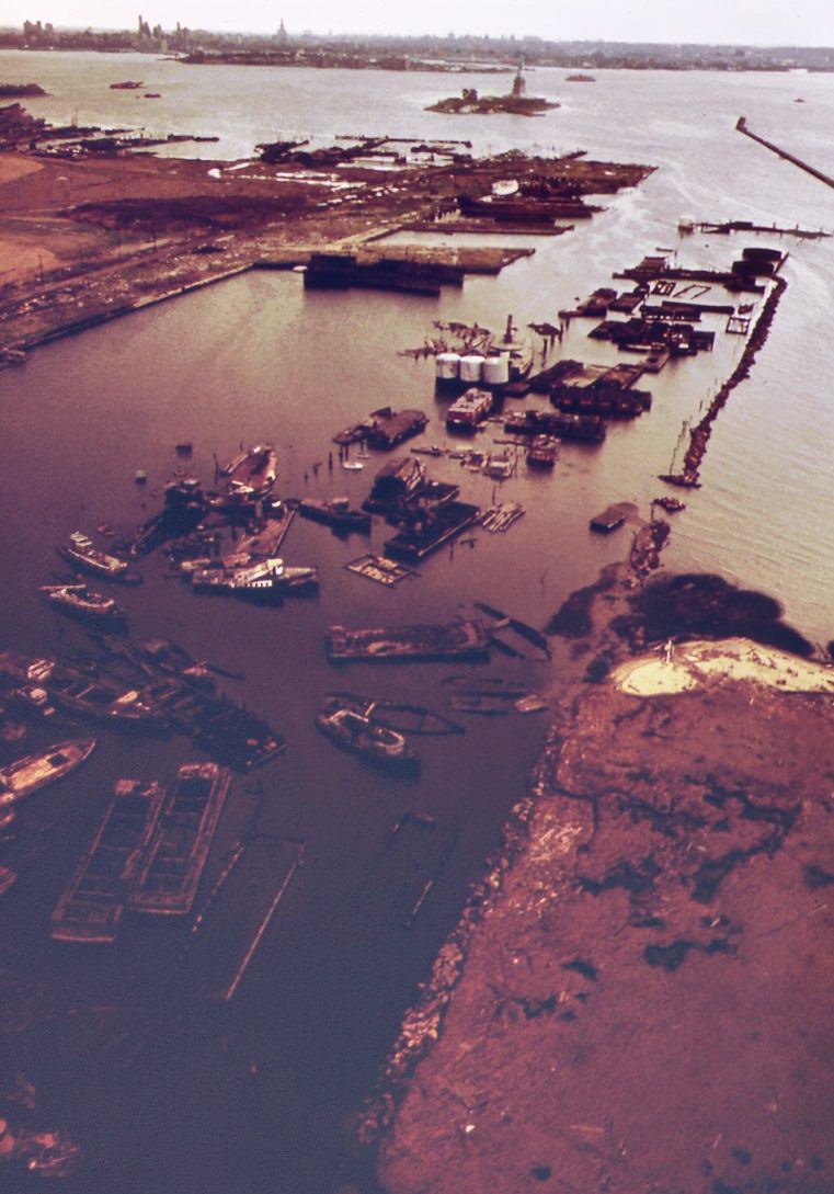 Abandoned Small Boats And Barges Rot In Fresh Kills, Staten Island, 1970S