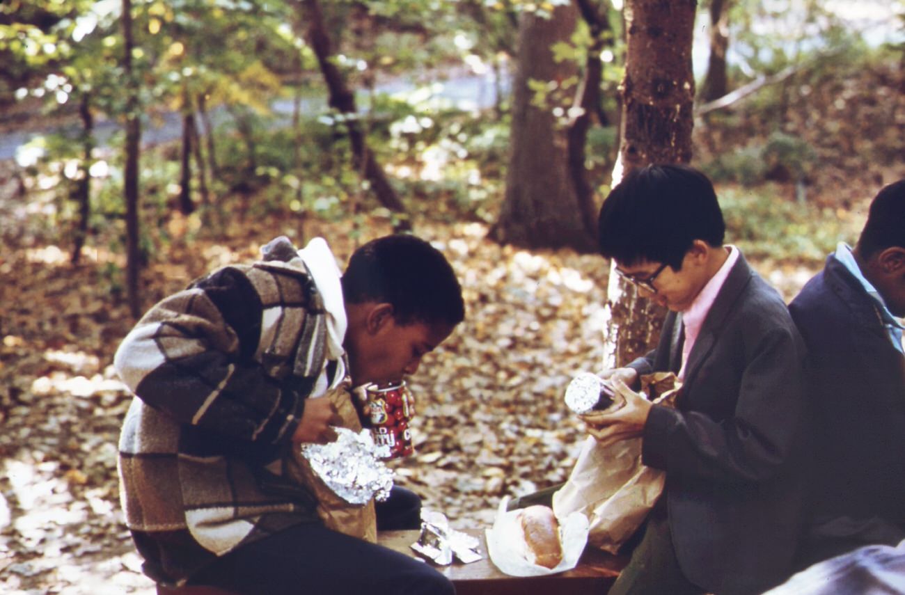 High Rock Park, On Staten Island, Has Nature Trails, Wildlife Preserves, And A Garden For The Blind. School Children Are Frequent Visitors. The Group Shown Here Is From Ps 163, New York City, 1970S