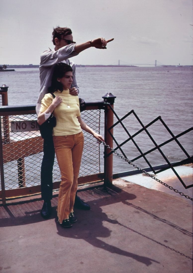 View Of Upper New York Bay From The Staten Island Ferry, 1970S