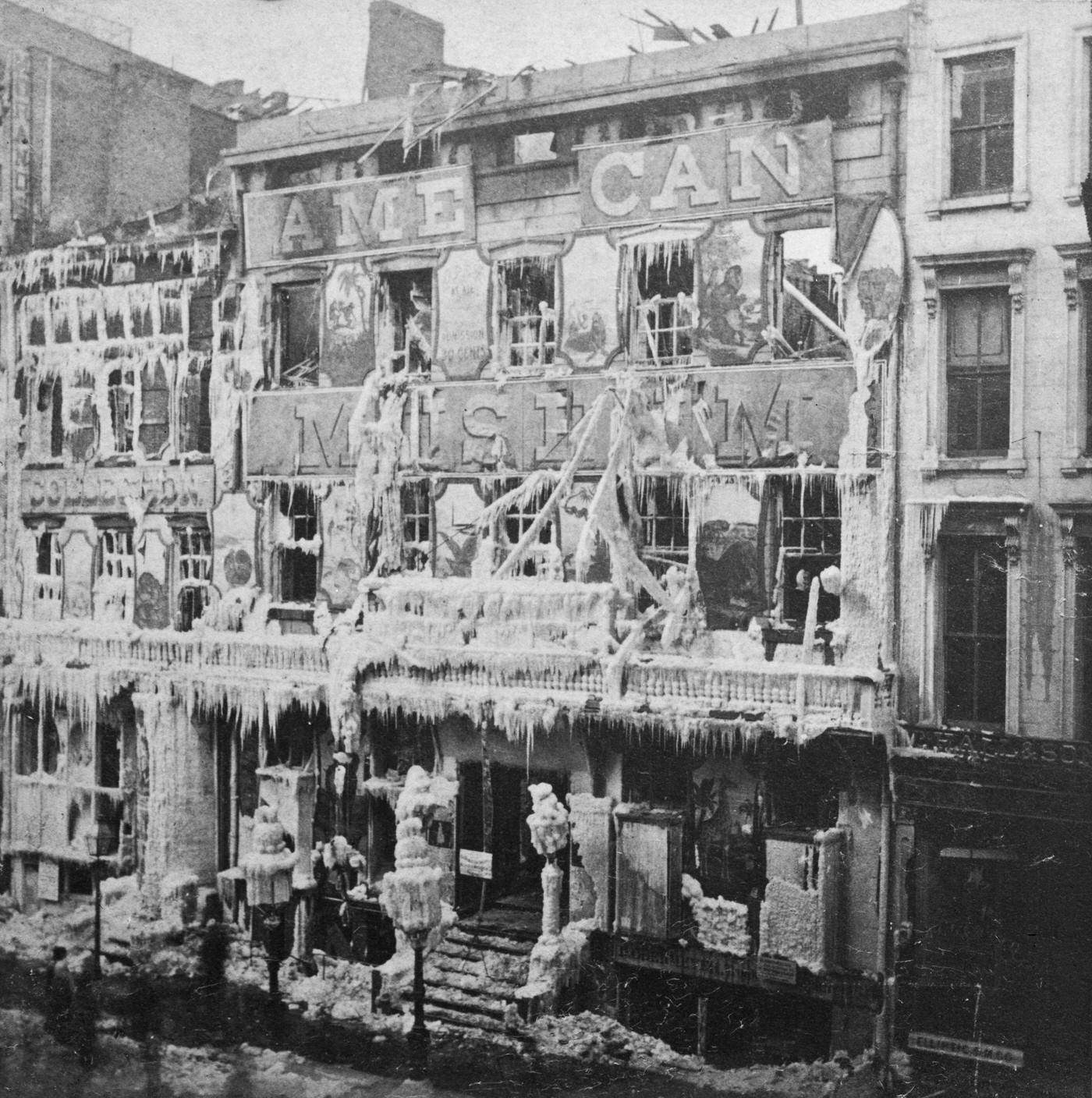 The Burnt Out Wreck Of Barnum'S Museum, Manhattan, New York City, 1868