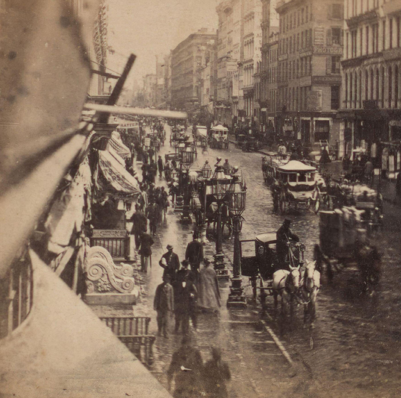 Broadway, Burst Of Sunlight After A Shower, Manhattan, New York City, 1860