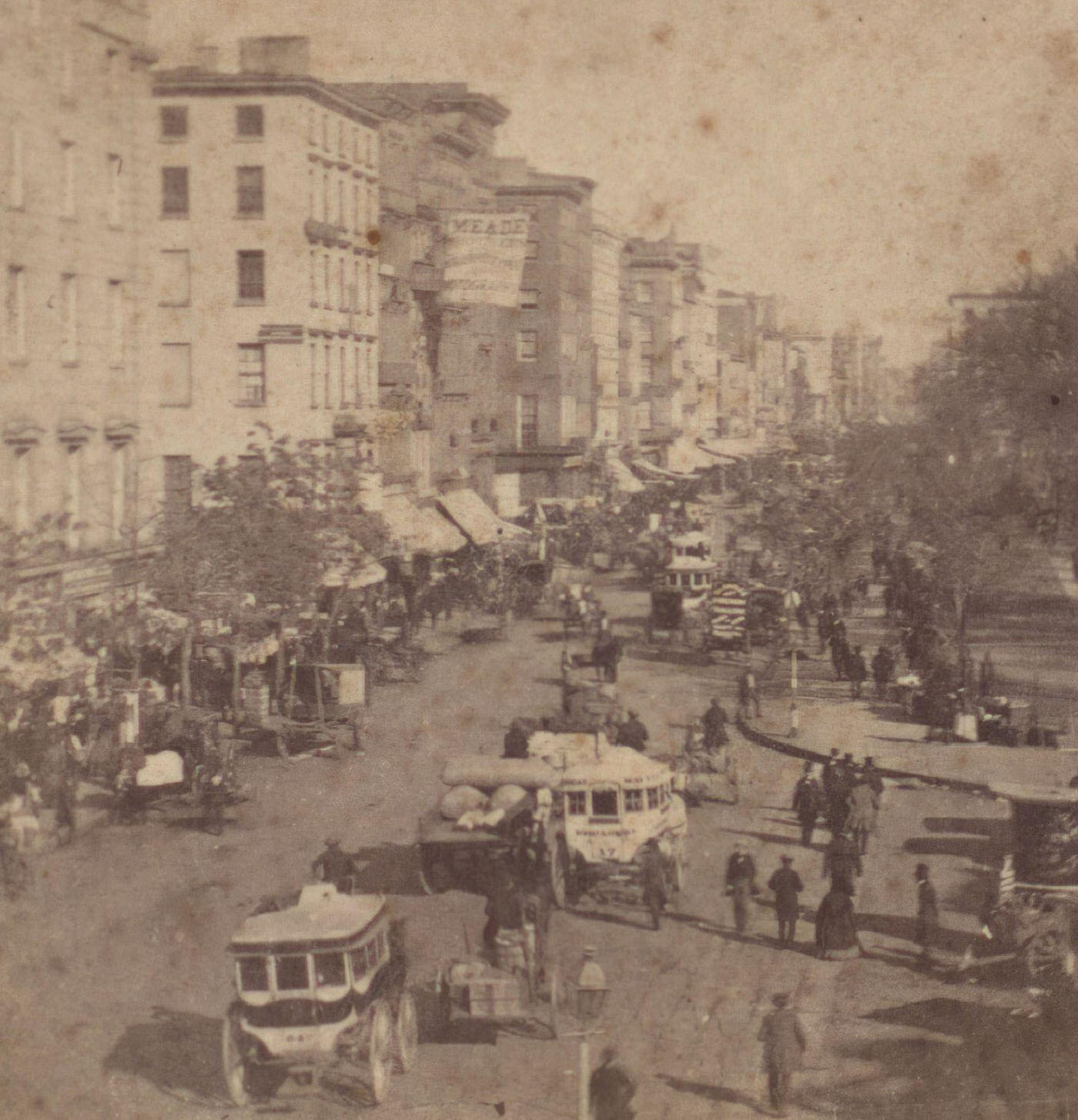 Broadway From Barnum'S Museum, Manhattan, New York City, 1860