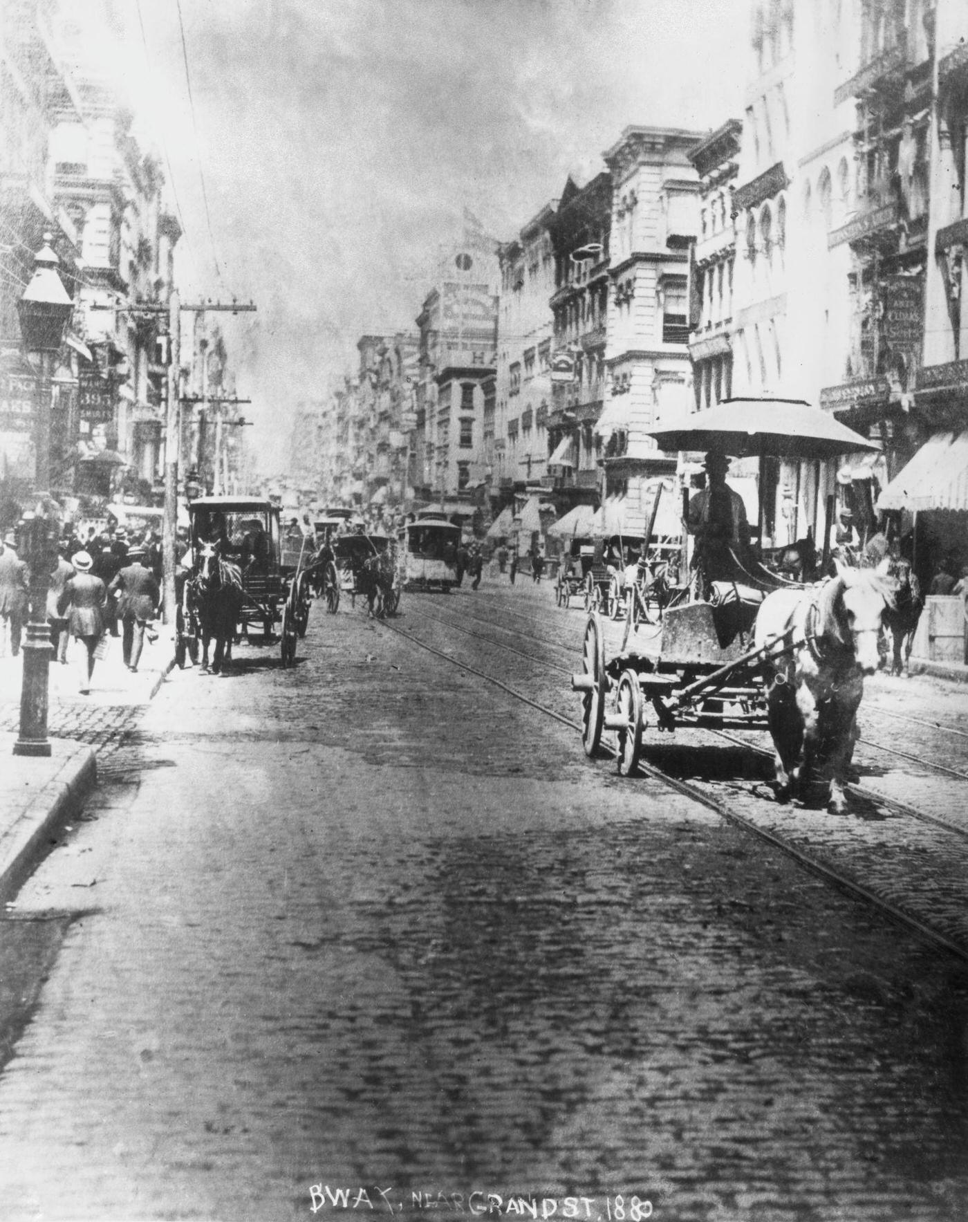 Broadway Near Grand Street, New York City, 1880