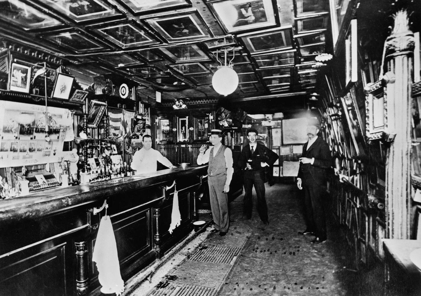 Customers And Bartender At Steve Brodie'S Bar And Tavern At Hester And Grand Street On The Bowery, New York City, 1887