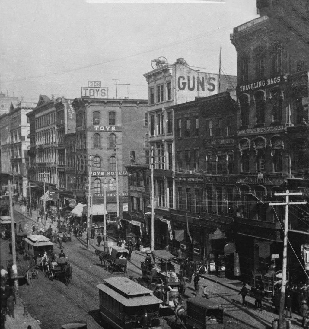 Broadway &Amp;Amp; Duane Street: View Of Broadway And Duane Street, Manhattan, New York City, 1895.