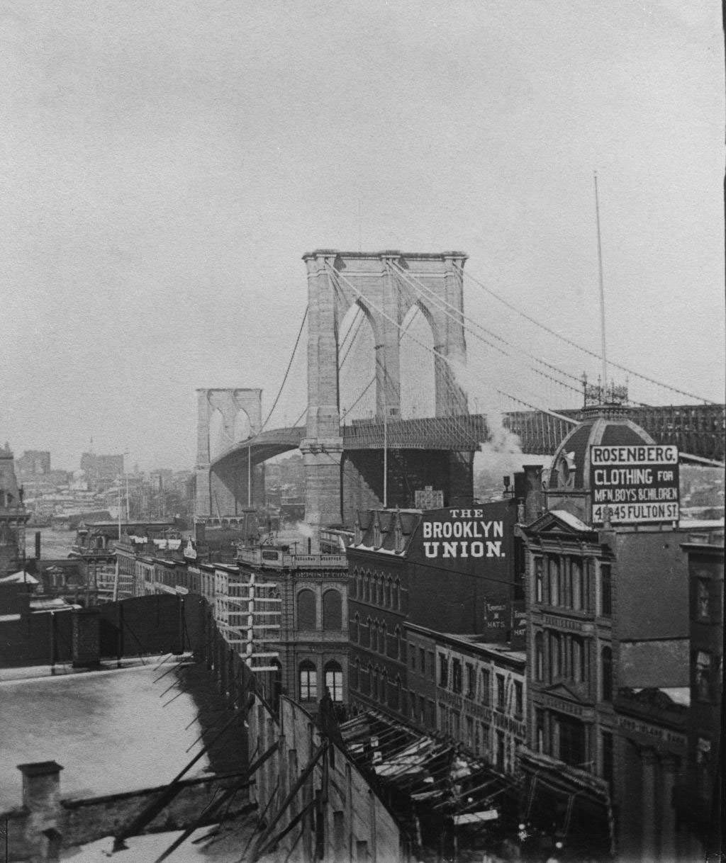 East River Bridge: Spanning The East River Between Manhattan And Brooklyn, New York City, 1895.