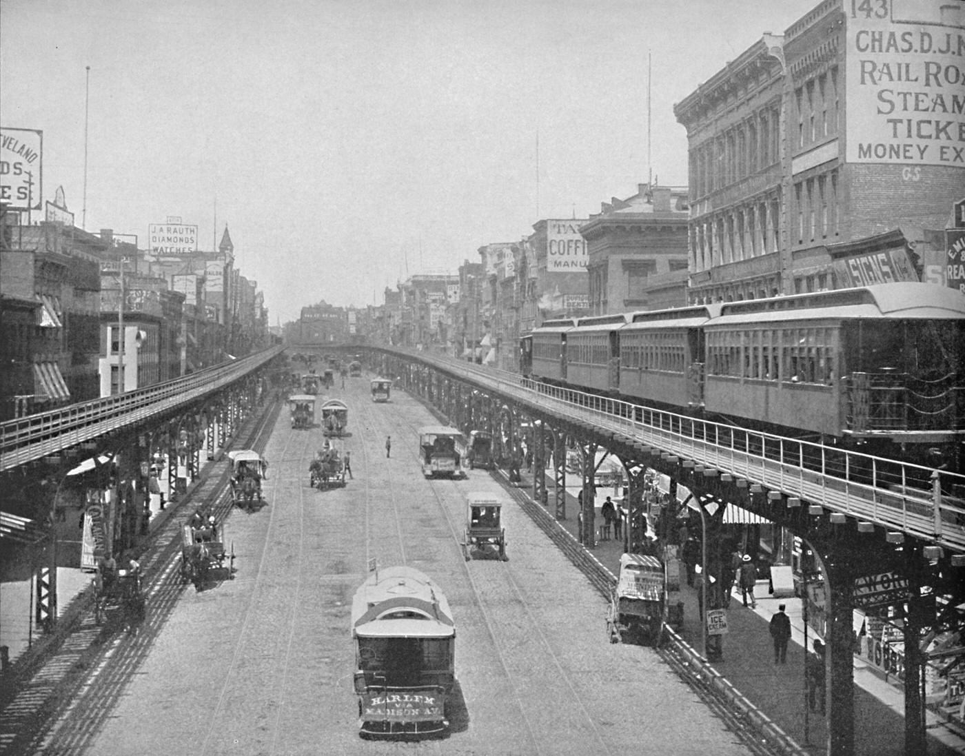 The Bowery, Looking North, New York City, 1897