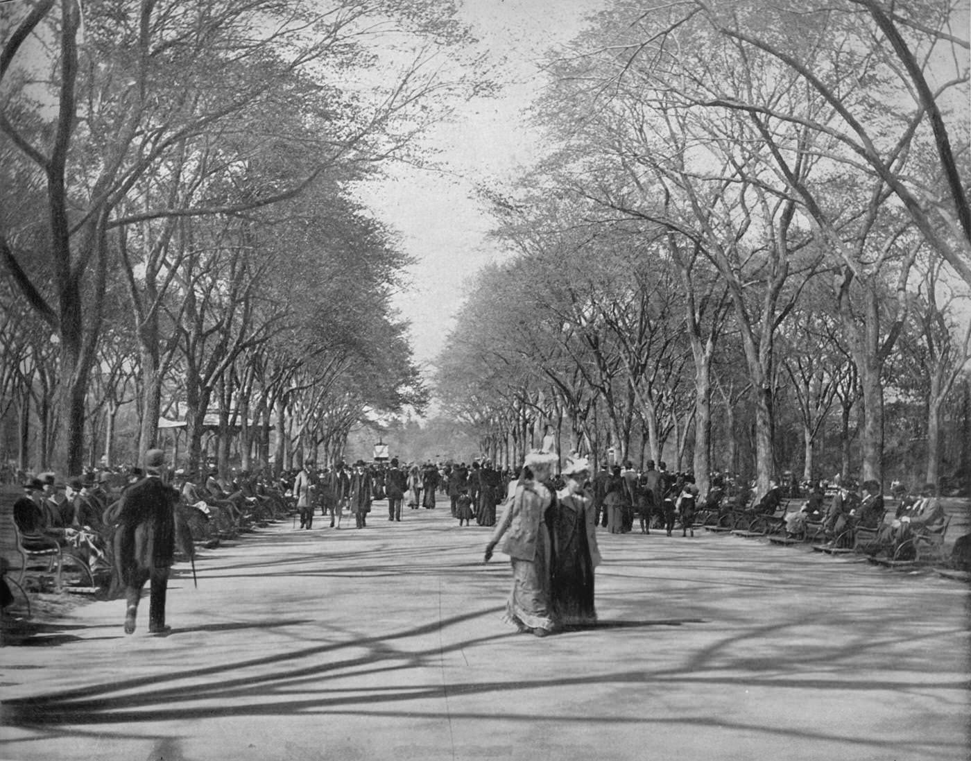 The Mall, Central Park, New York City, 1897