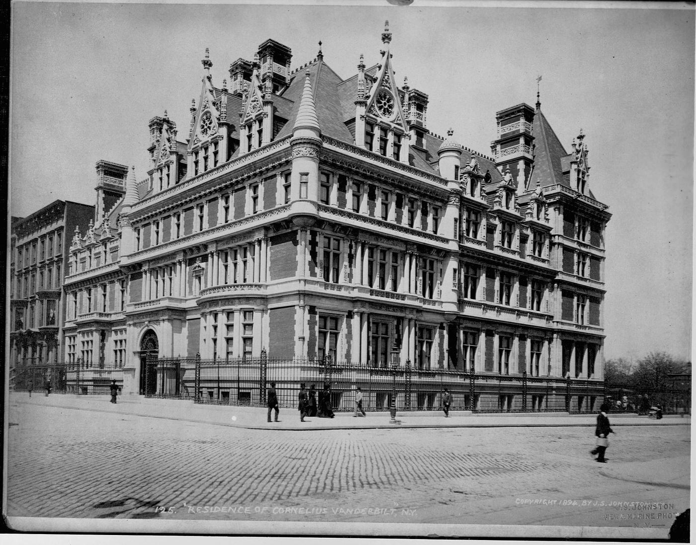 Exterior View Of Cornelius Vanderbilt Ii Residence, Built On The Block Between 51St And 52Nd Streets, New York City, 1894