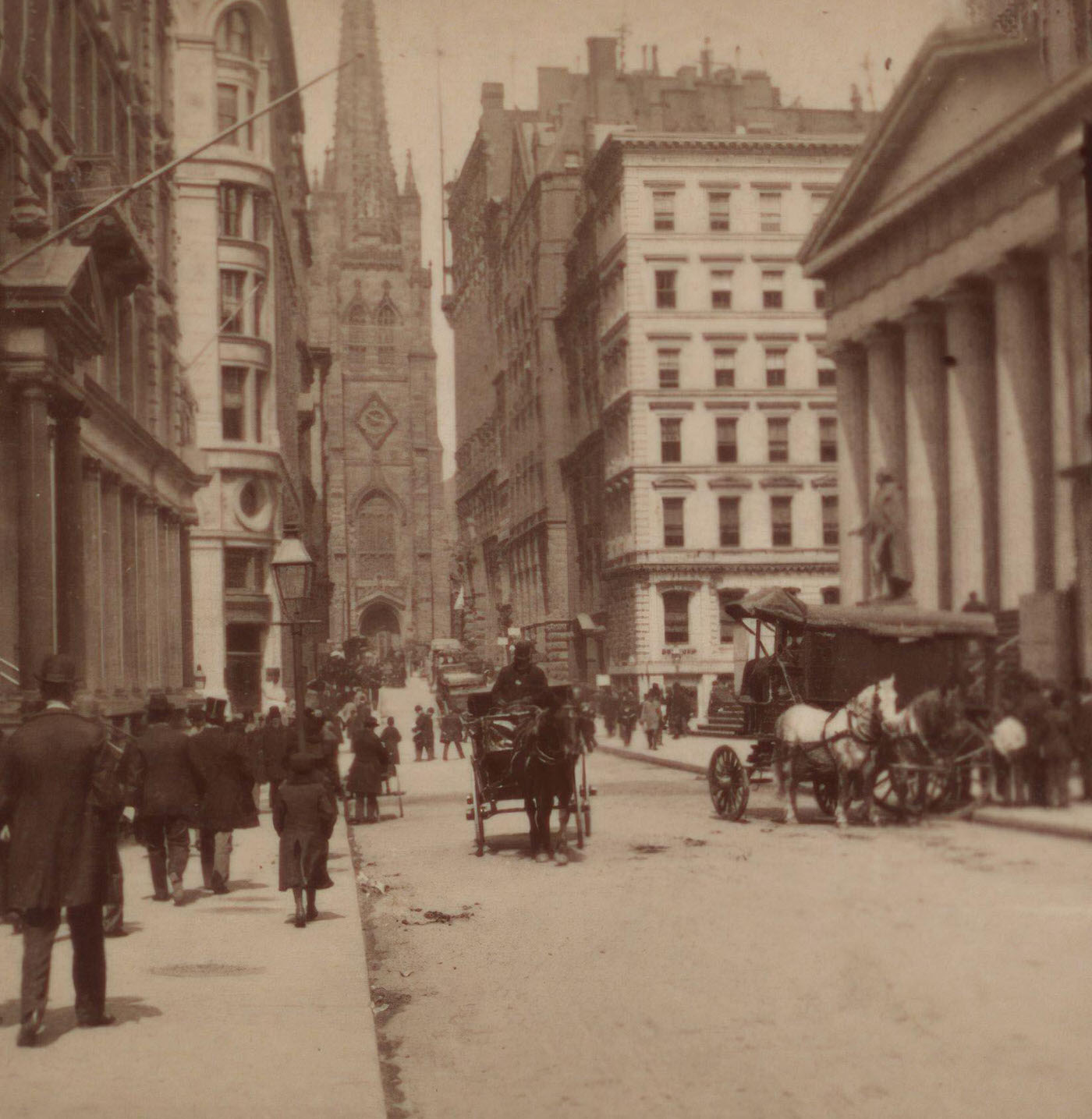 Wall Street And Trinity Church, Manhattan, New York City, 1898