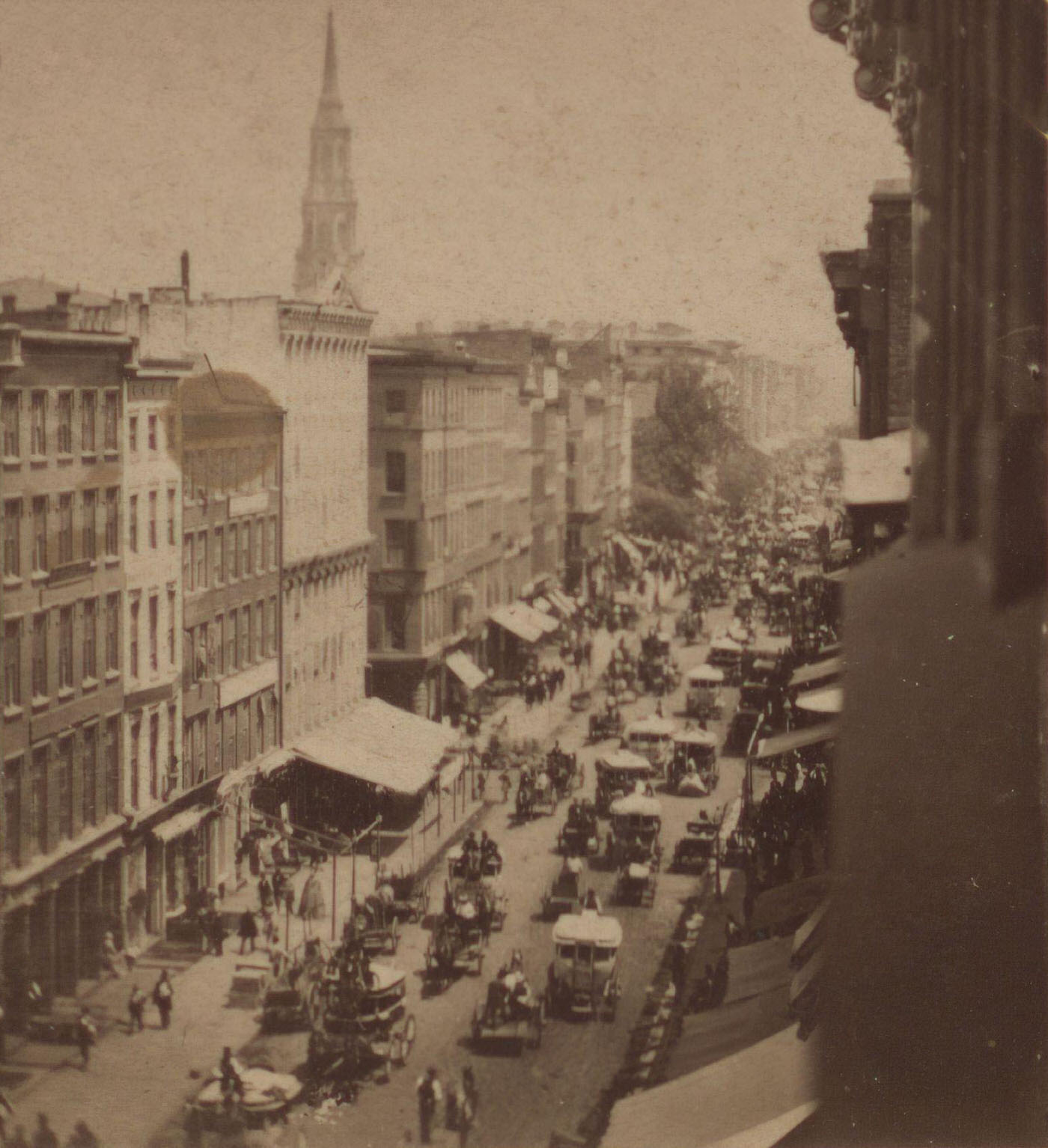 View On Broadway, Near Trinity Church, Manhattan, New York City, 1890S