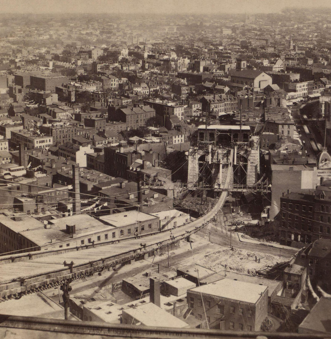 S.e. South-East From East River Bridge Tower, Brooklyn Bridge, East River, New York City, 1890S