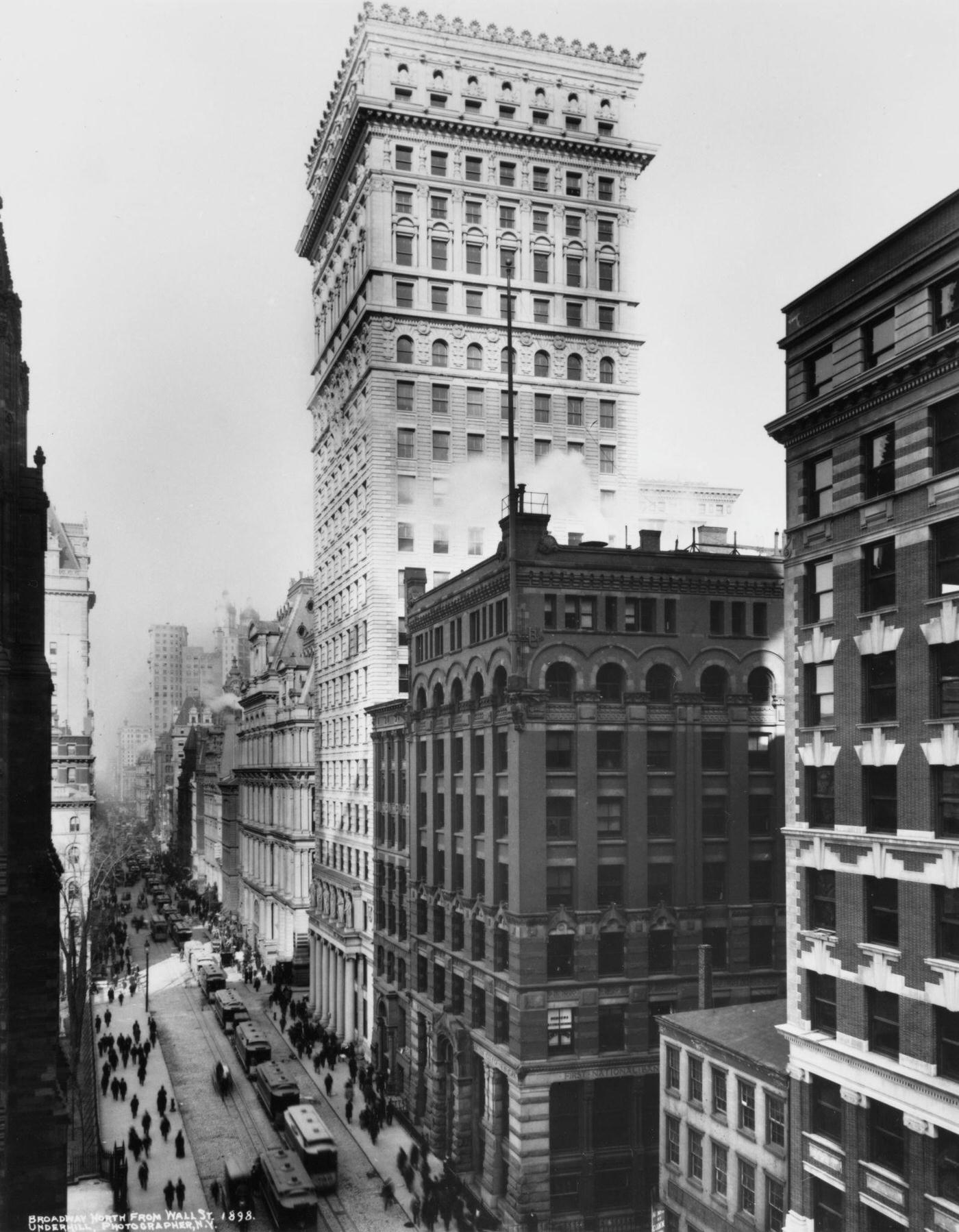 Broadway: Looking North From Wall Street, New York City, 1898.