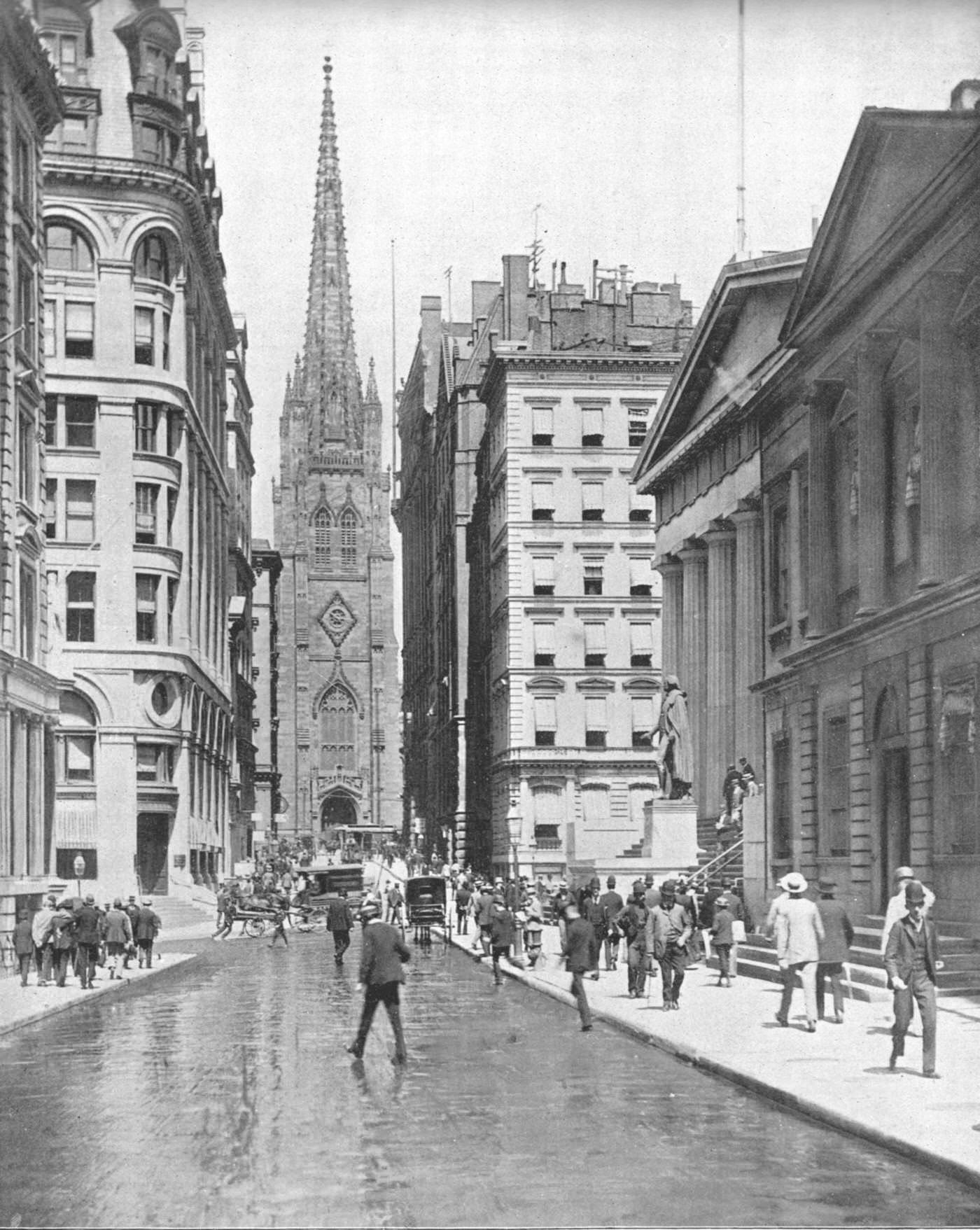 Wall Street, Financial District in Lower Manhattan, New York City, 1900s