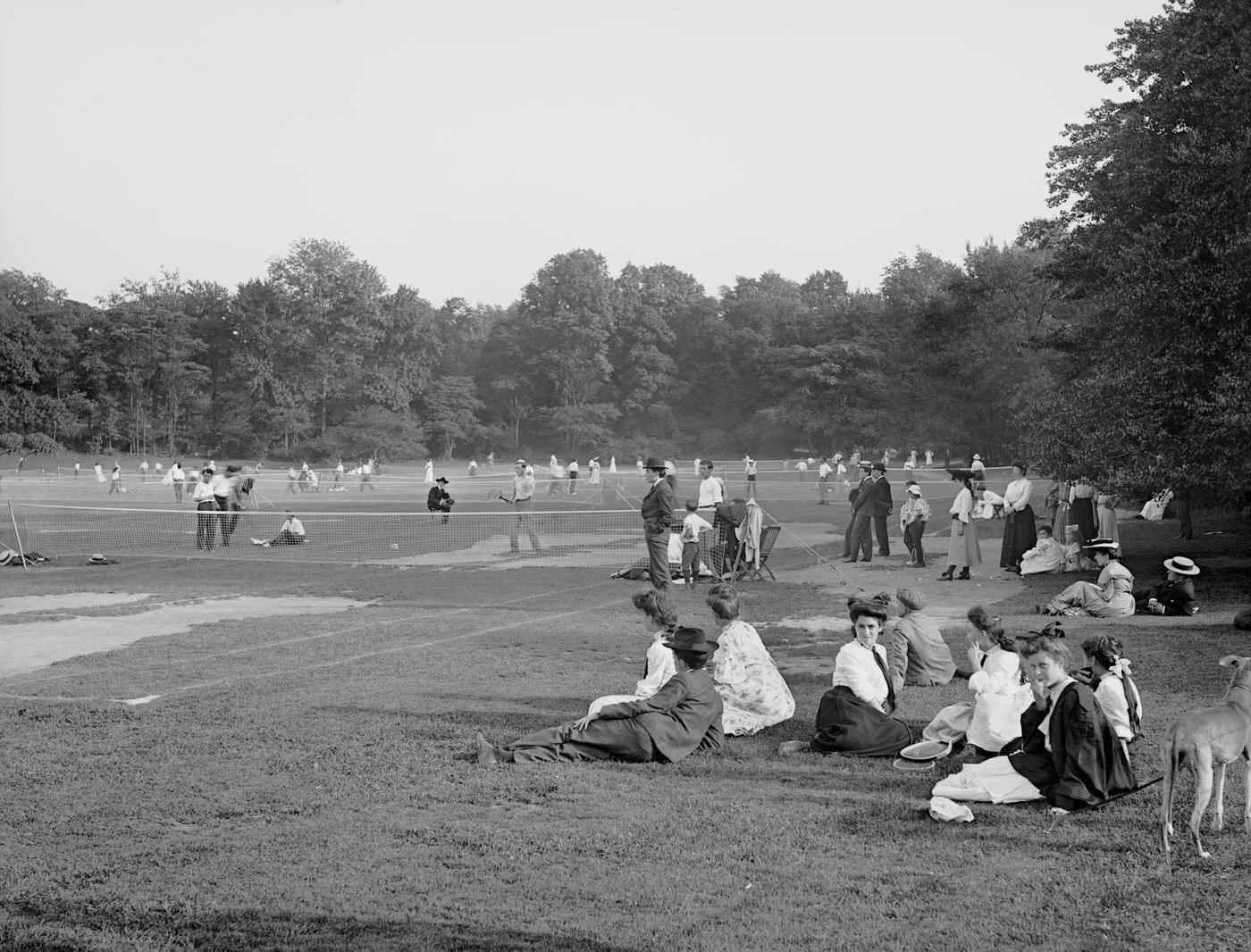 Tennis Courts, Central Park, New York City, 1900