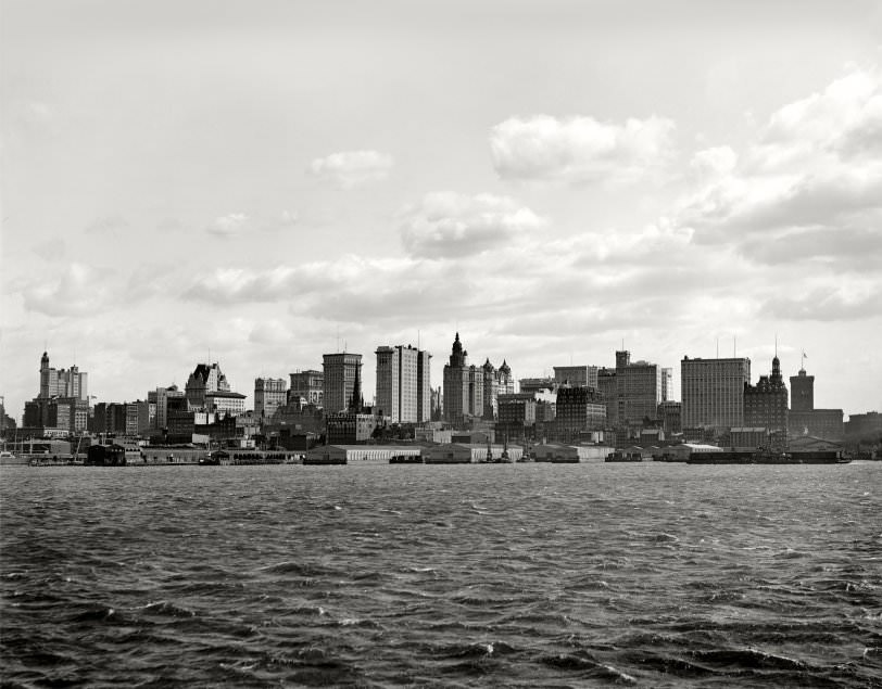 Manhattan Sky-Line From North River, New York City, 1901