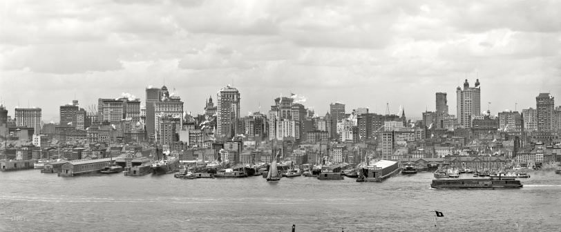 Manhattan Skyline And East River, 1906