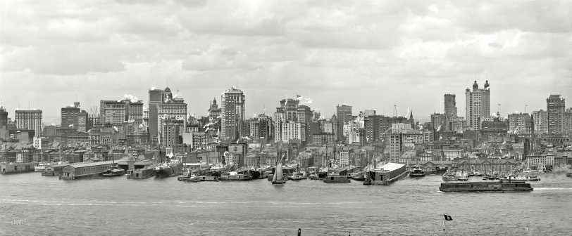 Manhattan skyline and East River, 1906