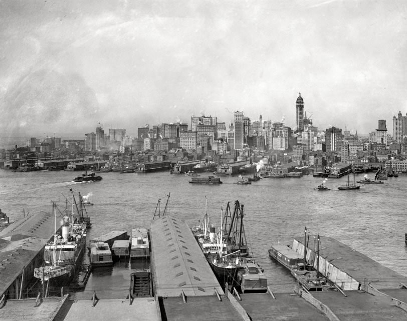 Manhattan Skyline From Brooklyn, 1907